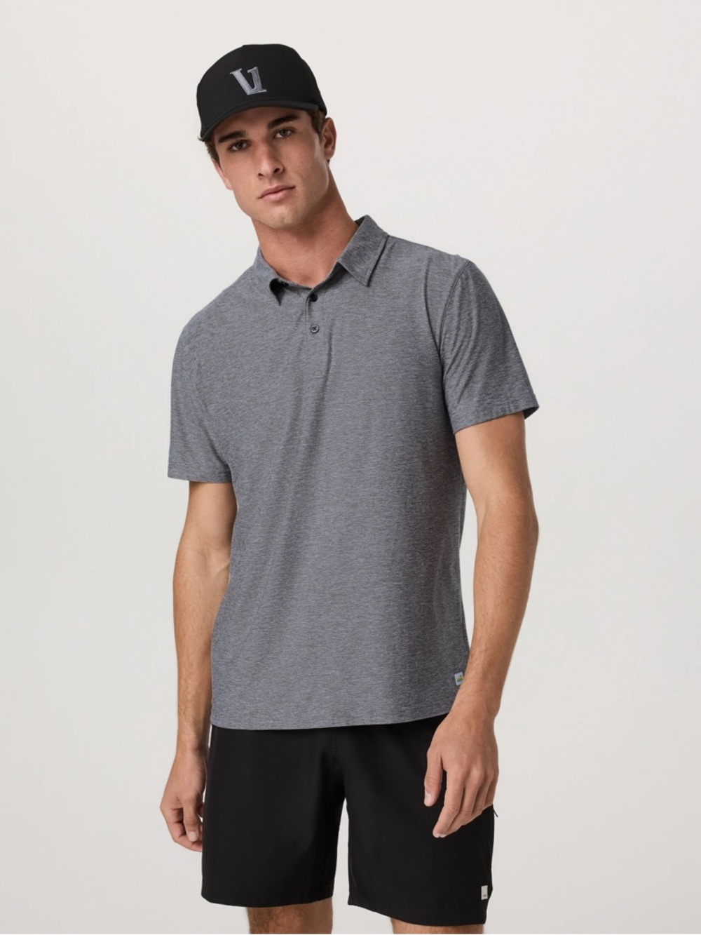 Vuori Men’s Strato Tech Polo Heather Gray Size L